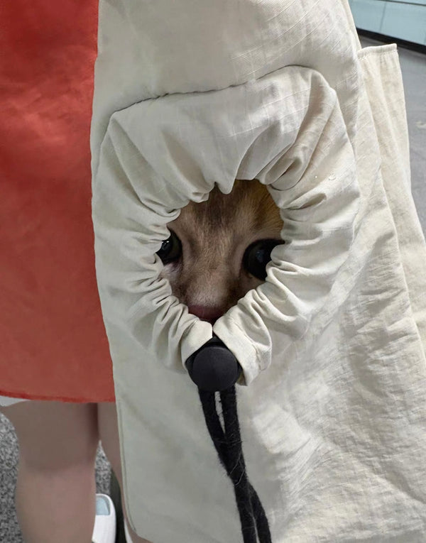 Drawstring opening lets your pet safely peek out.