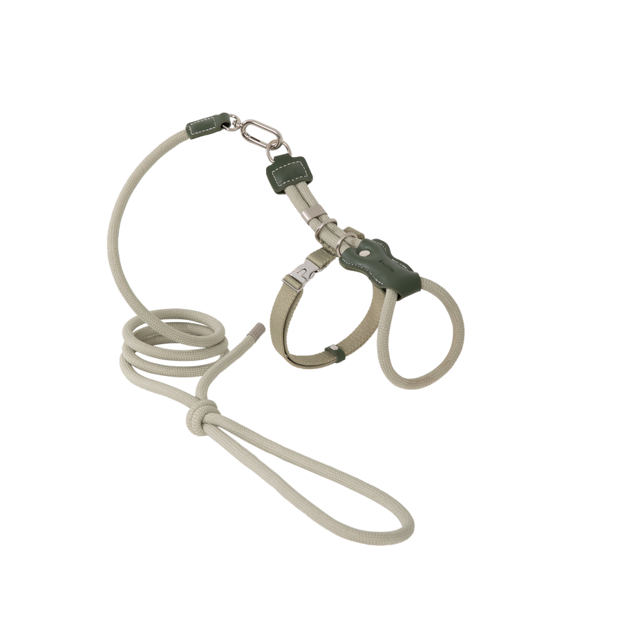 Leather Rope Cat Harness & Lead Set