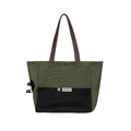 Classic pet shoulder carrier bag in green for small dogs and cats