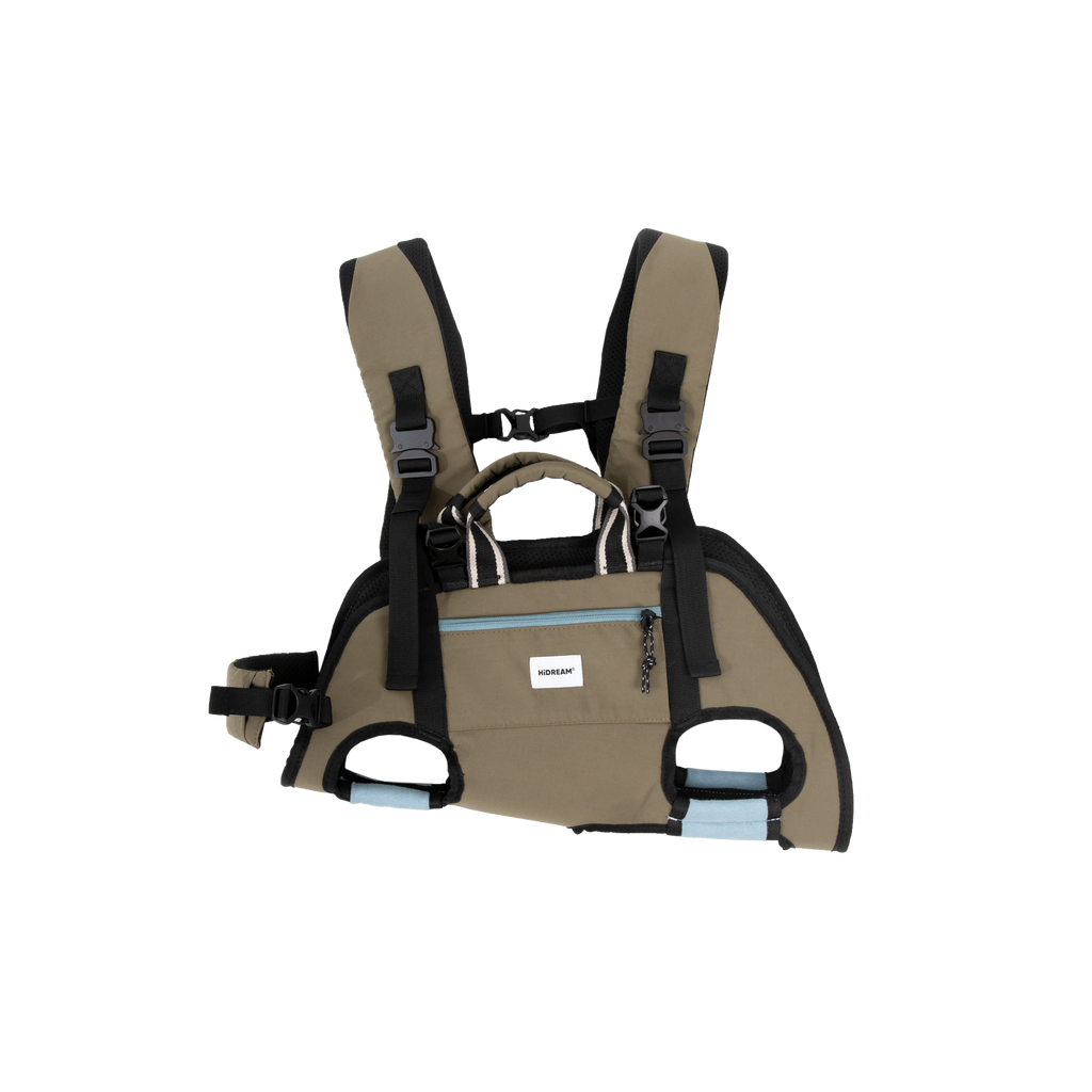 blue Ergonomic pet backpack carrier in beige for small dogs and cats
