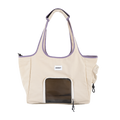 Structured pet tote carrier bag in beige for small dogs and cats