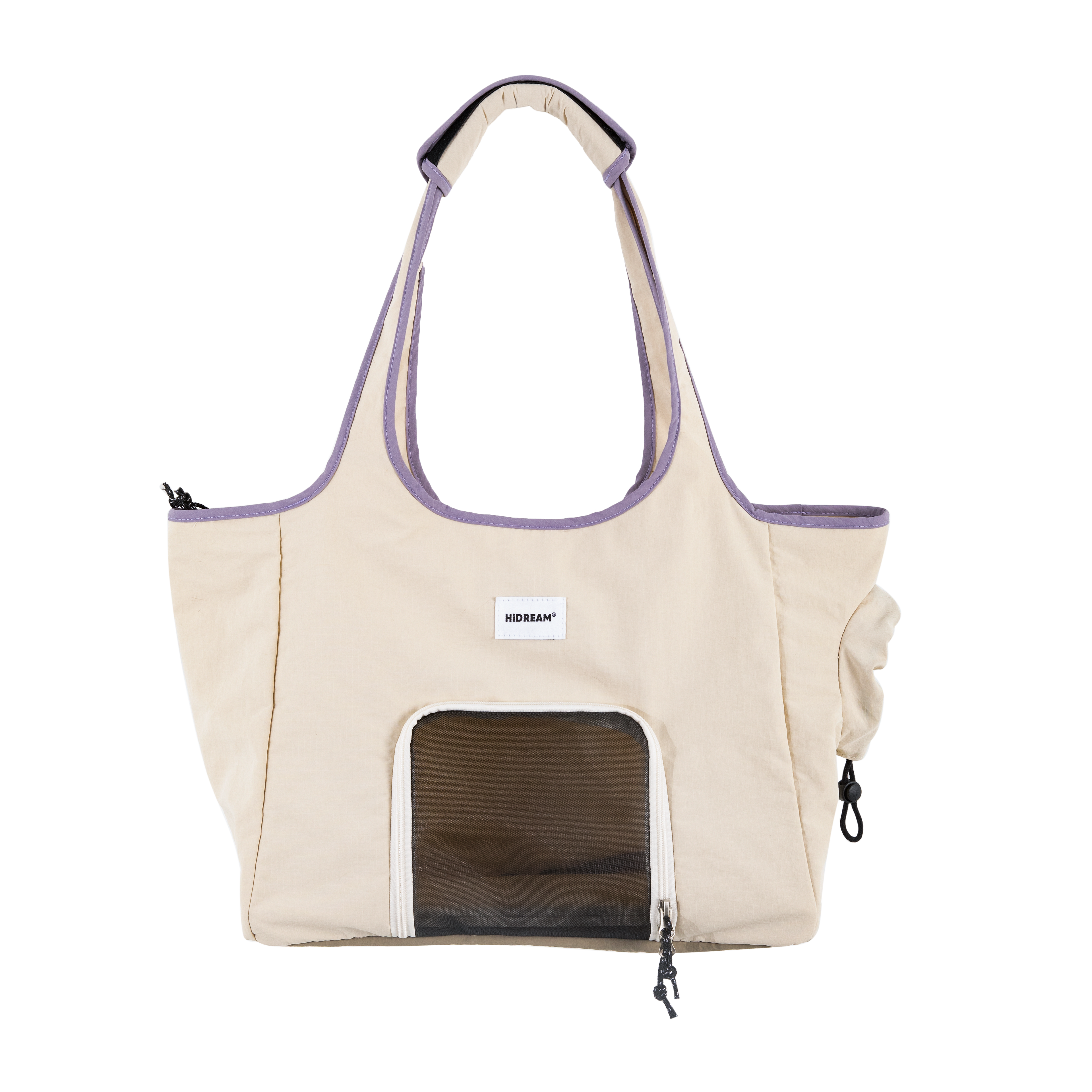 Structured pet tote carrier bag in beige for small dogs and cats